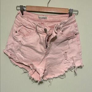 Luvamia Pink Distressed Jean Shorts for Women
